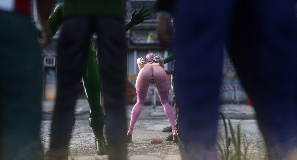 Crazy creatures surround and gangbang a pretty girl - Villains (Monster eater universe)