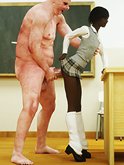 Cute ebony girl get massive cock - The professor by Vaesark